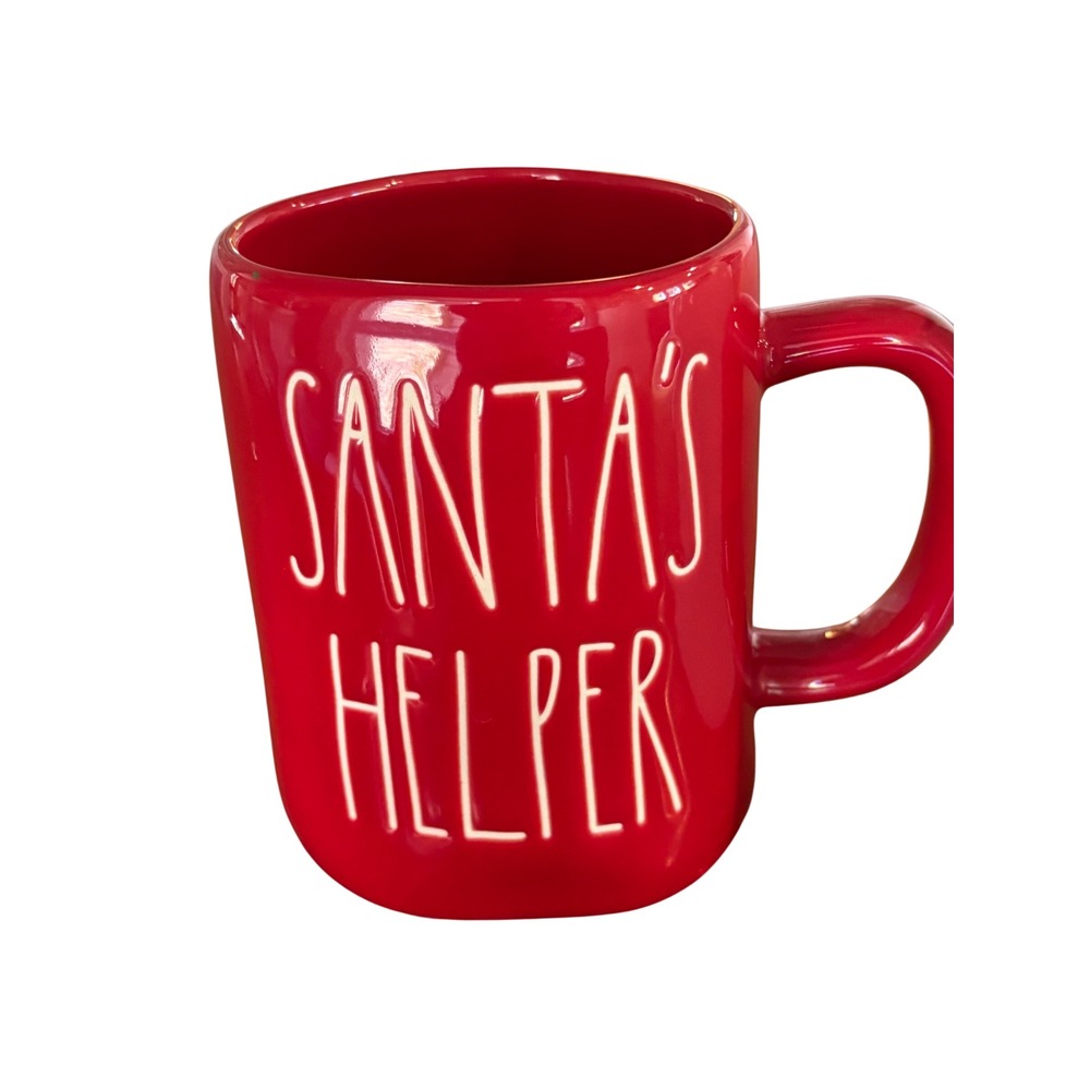 Rae Dunn Santas Helper Red Christmas Mug Artisan Collection by Magenta Ceramic